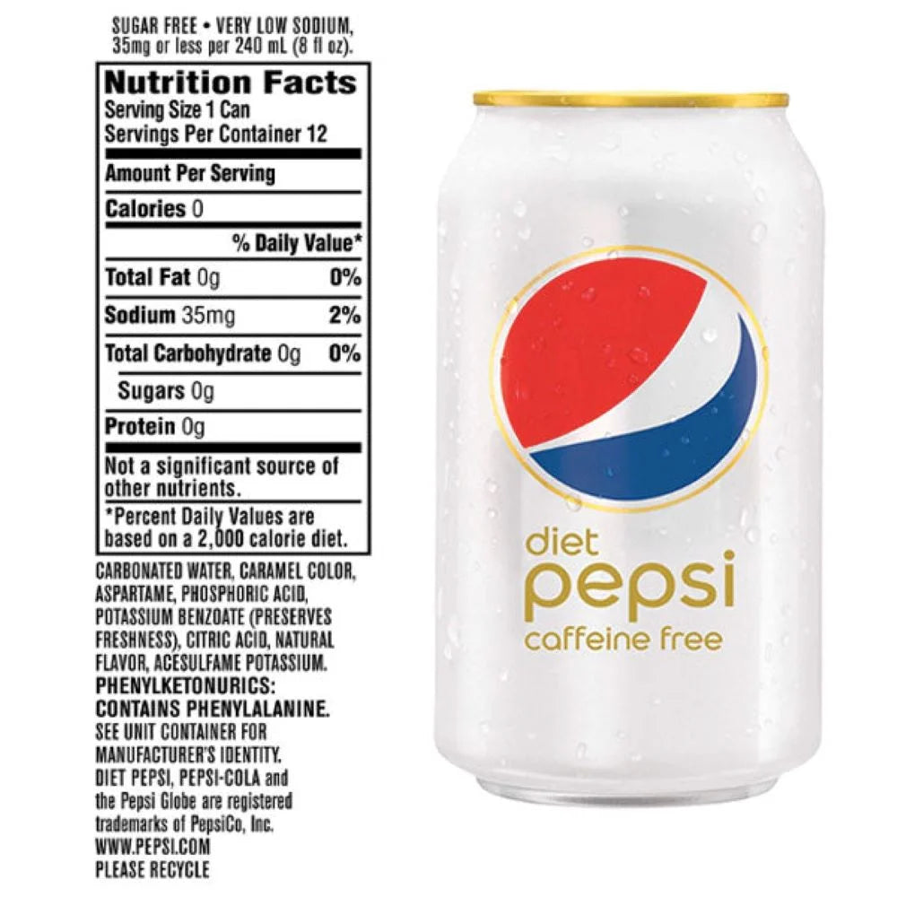 Caffeine Free Soda 12oz Cans (Pack of 18) V4289