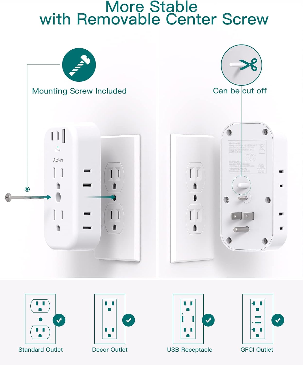 6 Outlet Splitter with 3 USB Wall Charger X338