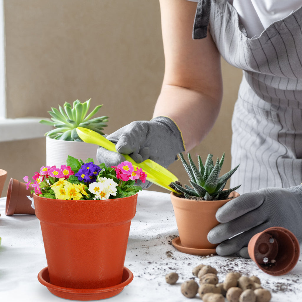 10 Sets Imitation Pottery Plastic Flower Nursery Garden Planter N277433
