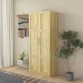 White Tall Wood Storage Cabinet with Adjustable Shelves N21027