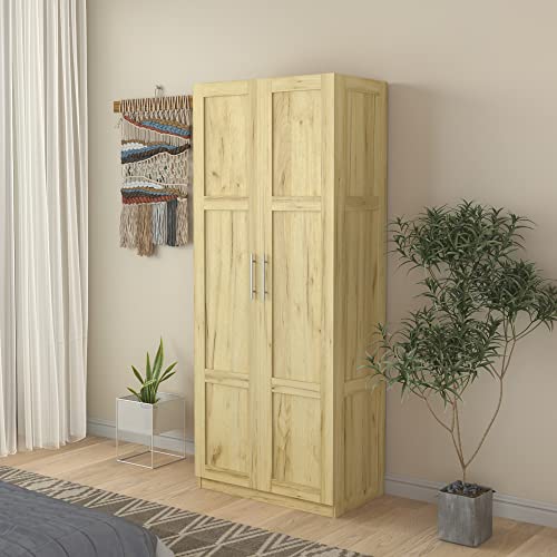 White Tall Wood Storage Cabinet with Adjustable Shelves N21027