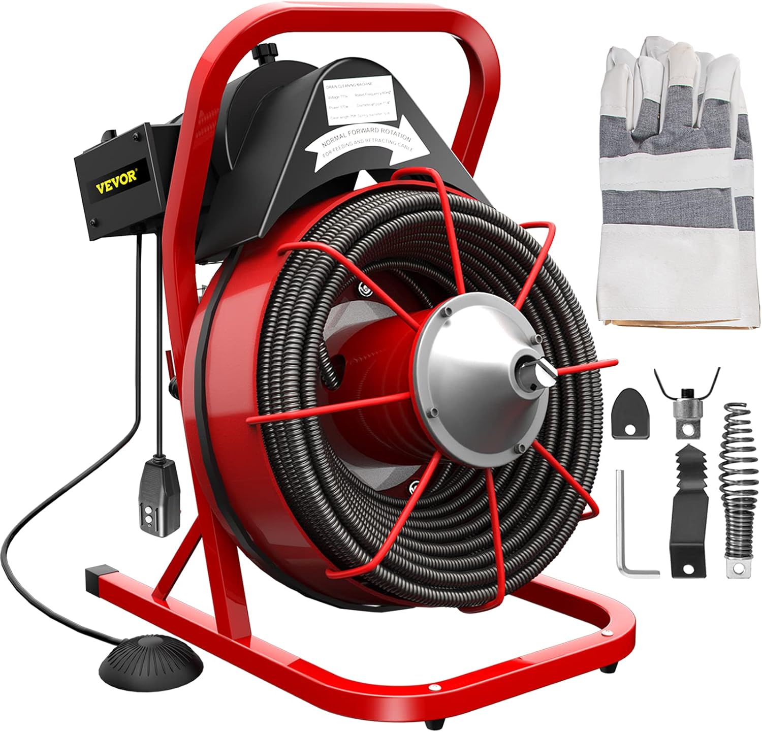 75Ft x 1/2Inch 370W Drain Cleaning Machine I540
