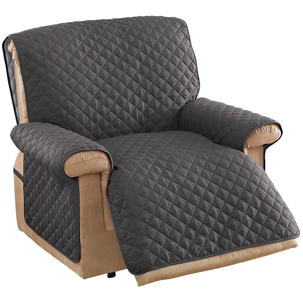 Jumbo Recliner Reversible Furniture Cover Protector Slate Grey/Silv S34161