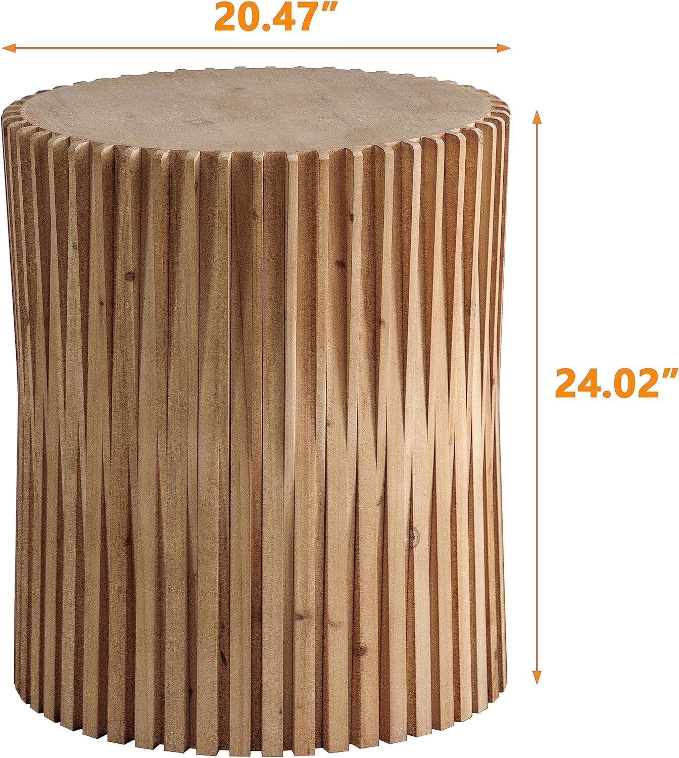 Cylindrical Coffee Table with Vertical Texture Relief Design T814