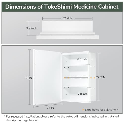 Silver 16x24 1 Door Recessed Medicine Cabinet with Mirror L657