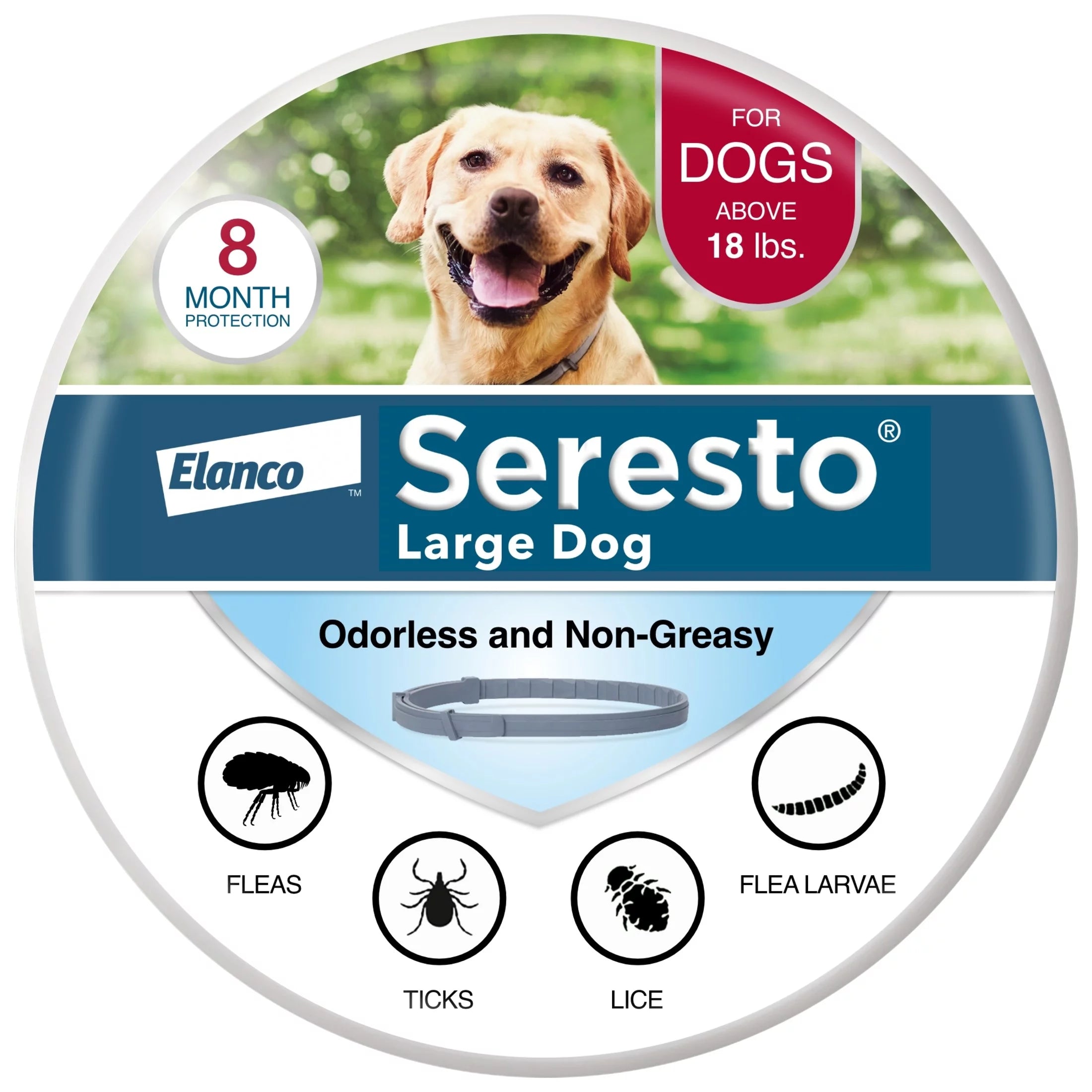 (2 pack) 8-Month Flea & Tick Prevention Collar for Large Dog C76783