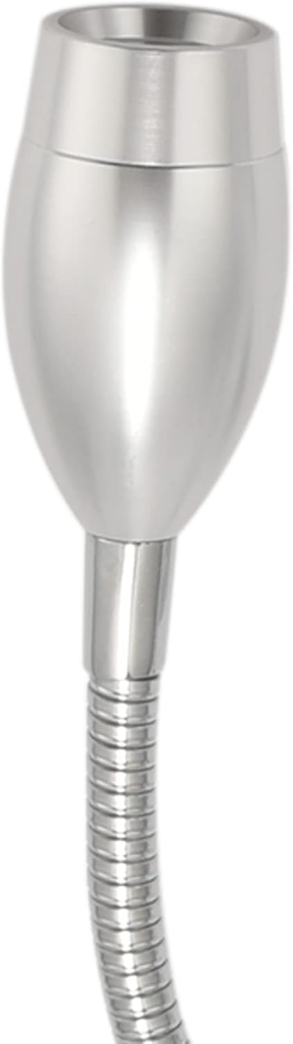 Silver Flexible Gooseneck Reading Lamp with Plug S488
