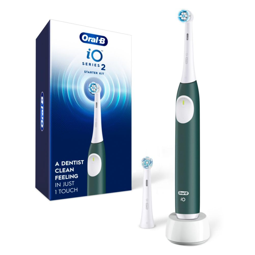 Forest Green Rechargeable Electric Toothbrush with 2 Brush Heads Q9683
