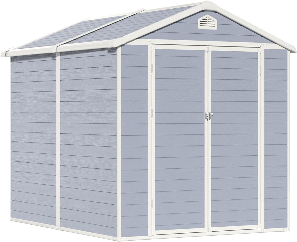 Gray 6'x8' Resin Outdoor Storage Shed O715326