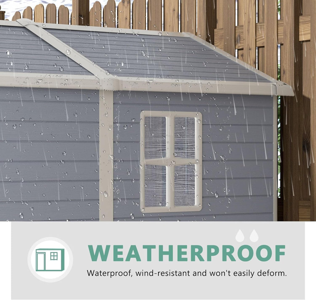 Gray 6'x8' Resin Outdoor Storage Shed O715326