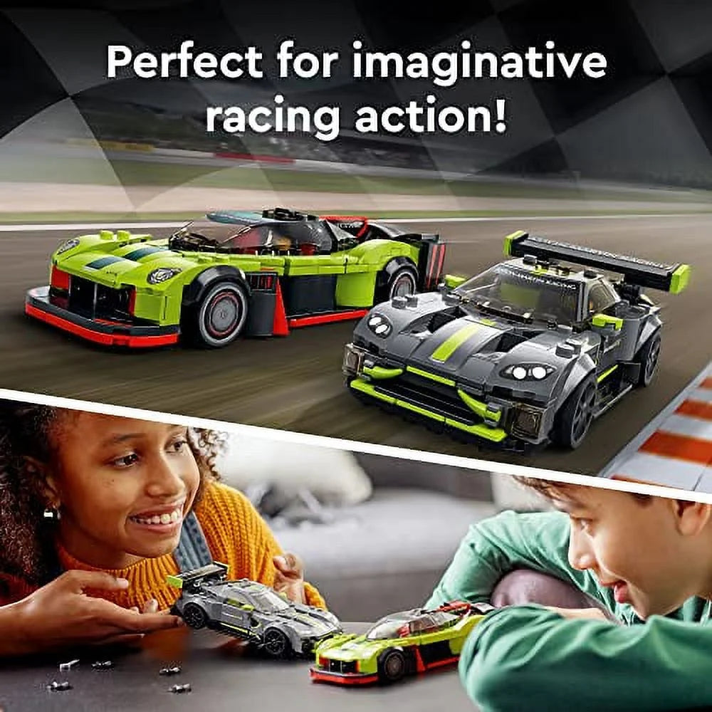 Aston Martin Valkyrie AMR Pro & Vantage GT3 2 Collectible Model 76910 Race Car Toy Set with 2 Driver Minifigures H75216