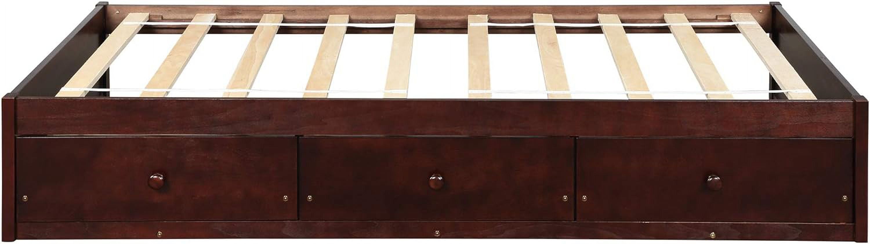 Cherry Wood Platform Bed Frame With 3 Drawers A9963