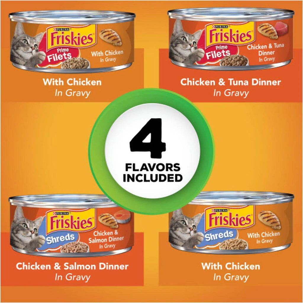 Chicken, Tuna and Salmon in Gravy Wet Cat Food Variety Pack, 5.5 oz., Pack of 32 O32714