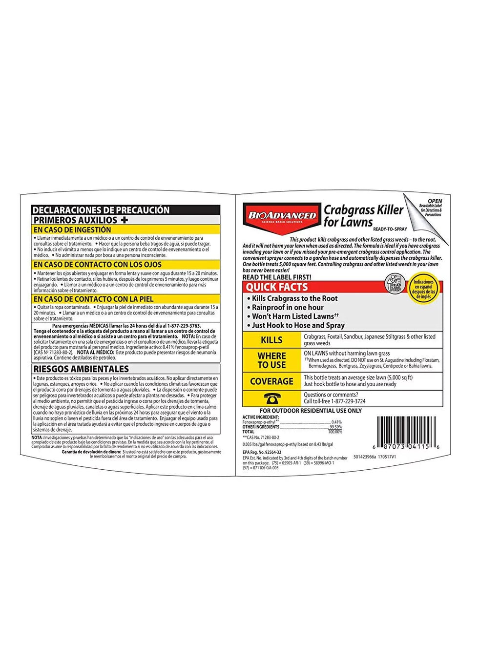 32 oz Crabgrass Killer Hose-End Concentrate M712