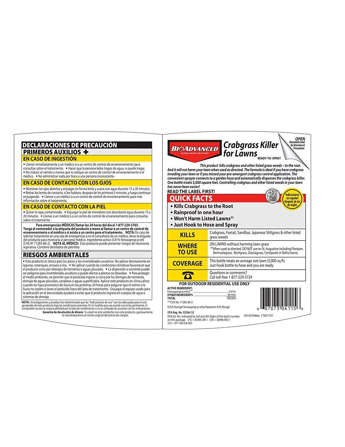 32 oz Crabgrass Killer Hose-End Concentrate M712