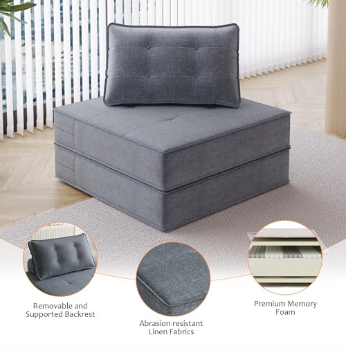 Beige Folding Sofa Bed with Pillow Y2272