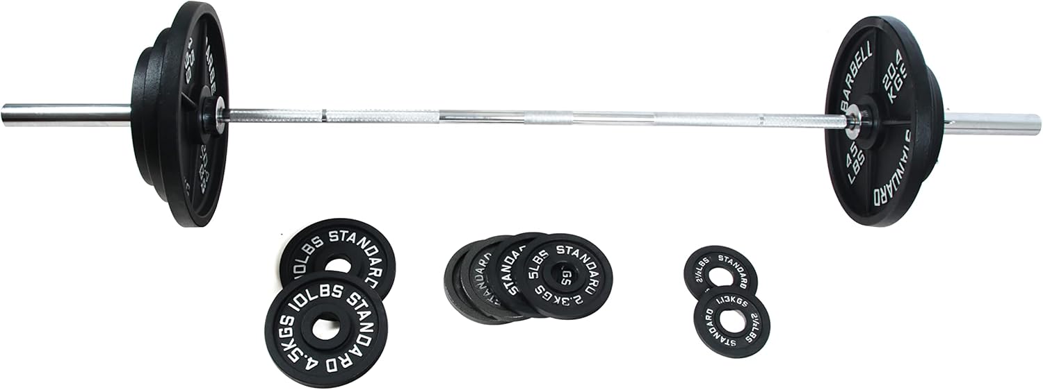 300-Pound Cast Iron Olympic Weight Set with 7FT Olympic Barbell R71185