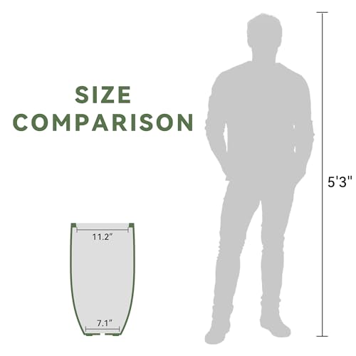 24 Inch Tall Concrete Planter with Drainage Hole L3890