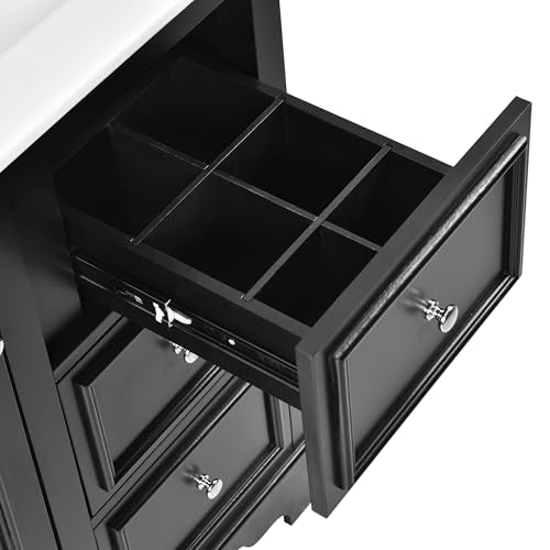 Green Solid Wood Bathroom Vanity with Sink and 3 Drawers S383380