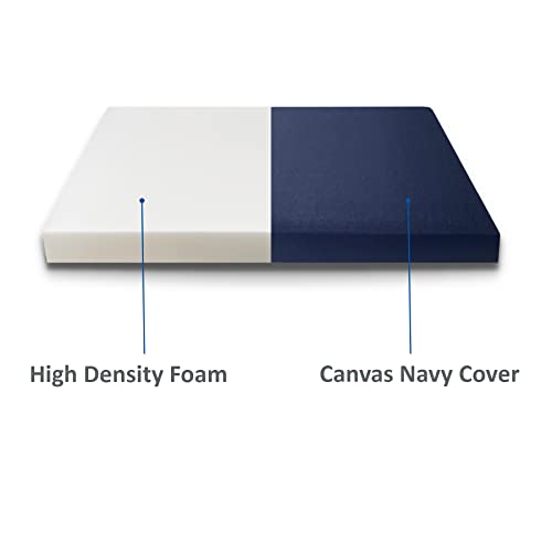 Twin High Density Foam RV Mattress with Canvas Navy Cover J914