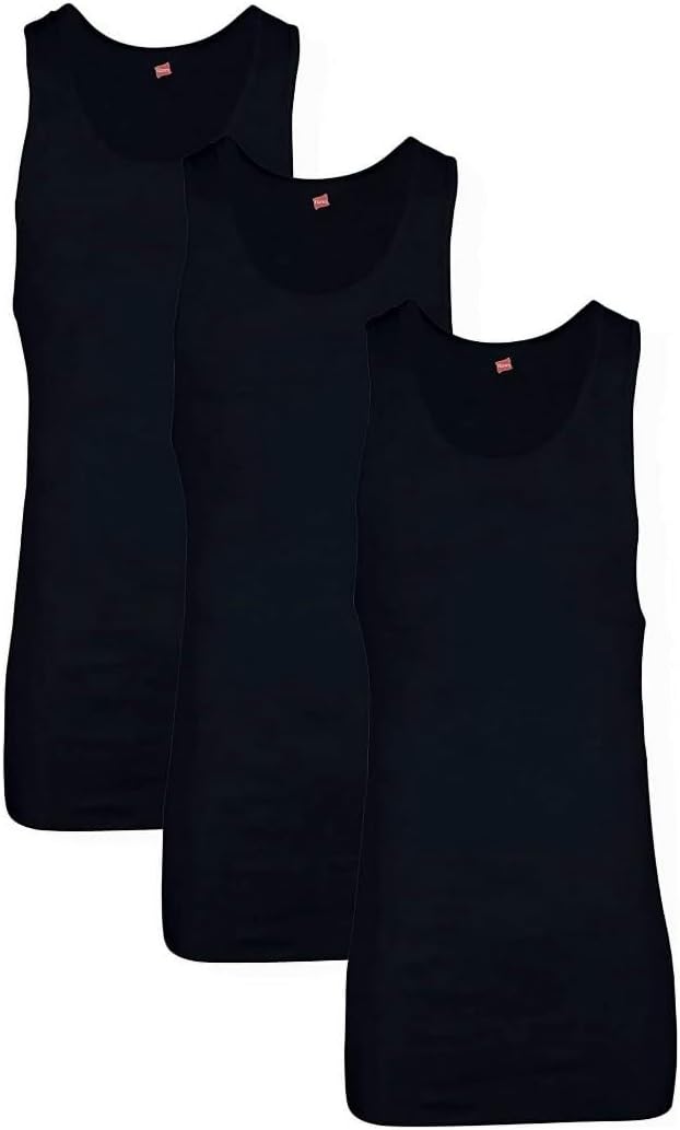 Black 3 Pack Large Ribbed Undershirt M72003