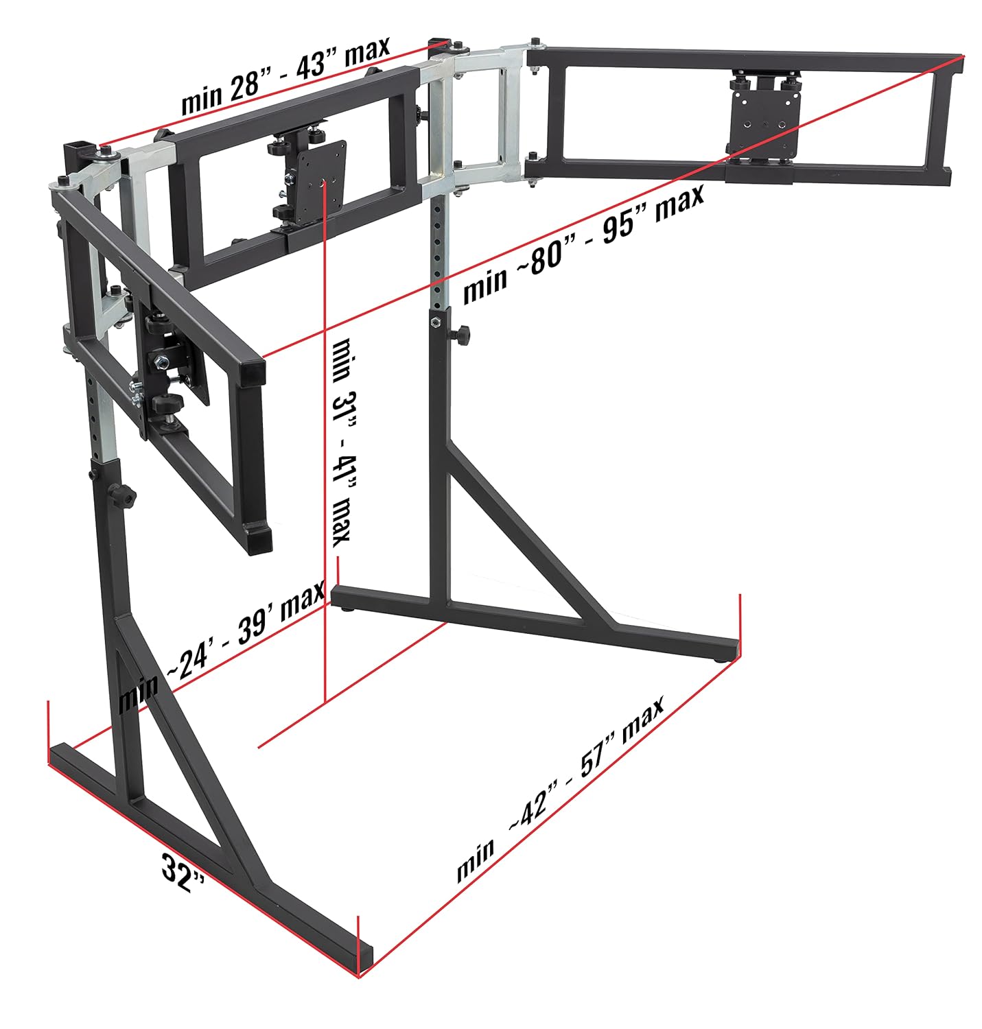 Triple Monitor Floor Stand with VESA Mount P668506