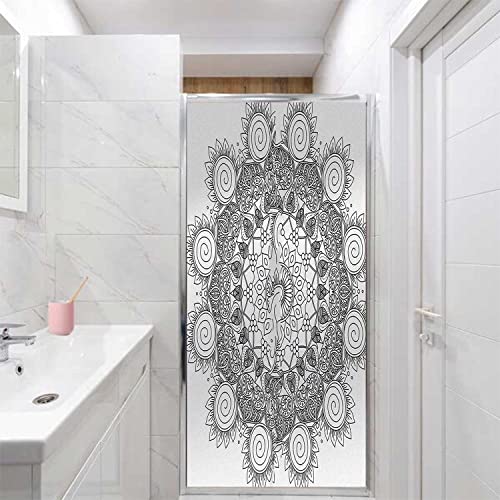 35.4 inch x 78.7 inch Black and White Glass Privacy Sticker L1744