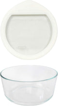 7-Cup Clear Glass Storage Bowl with White Silicone Lid A19522