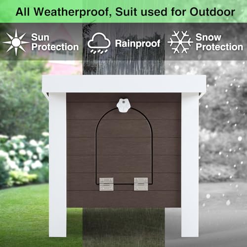 Weatherproof Insulated Small Animal House with Openable Roof, Elevated Feet, Brown M960