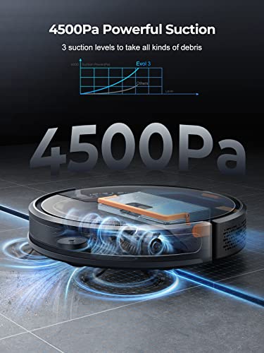 Robot Vacuum and Mop Combo, 4500Pa Suction, Self-Charging E2072