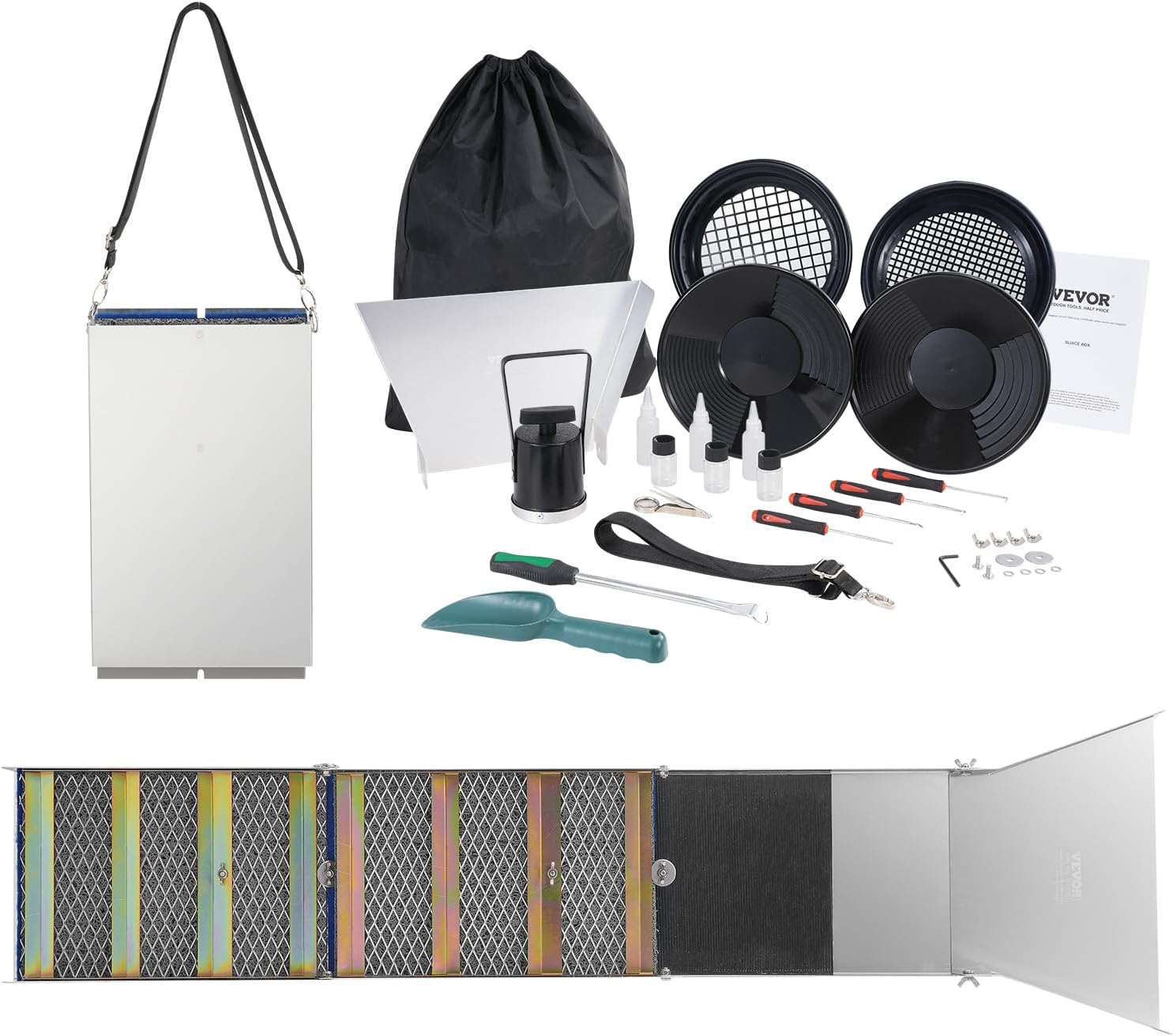 23pc Gold Prospecting Equipment Kit with Gold Pan E785