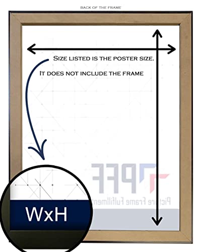 28x20 Inch 1.25" Flat Black MDF Picture Frame with Clear Acrylic Plexiglass Q8932