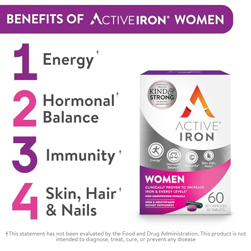 30 Active Iron High Potency Capsules with 30 Multivitamin Tablets X572