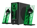 Computer Speakers with Green LED Glow Lights N3642