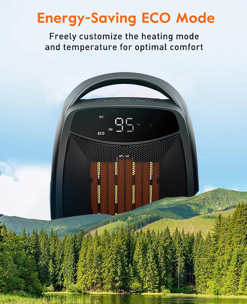 Small Portable Electric Space Heater with 4 Modes J451677