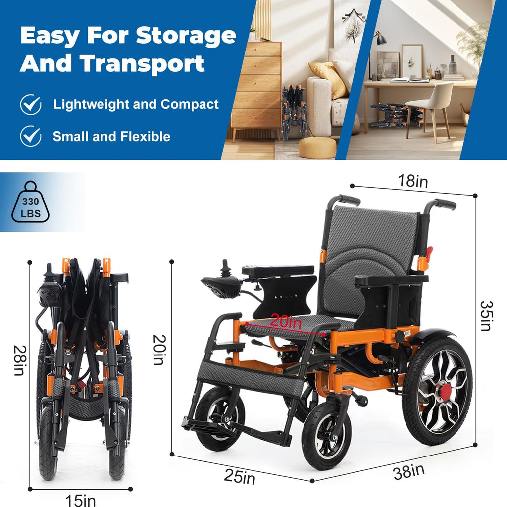 20in Width Lightweight Foldable Electric Wheelchair J43310