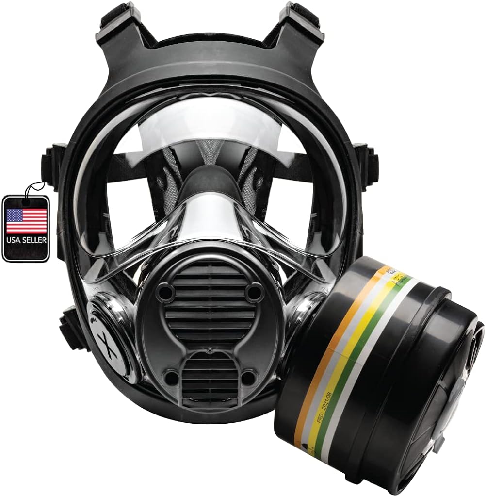 Full Face Respirator with 40mm Gas Filter Canister U516