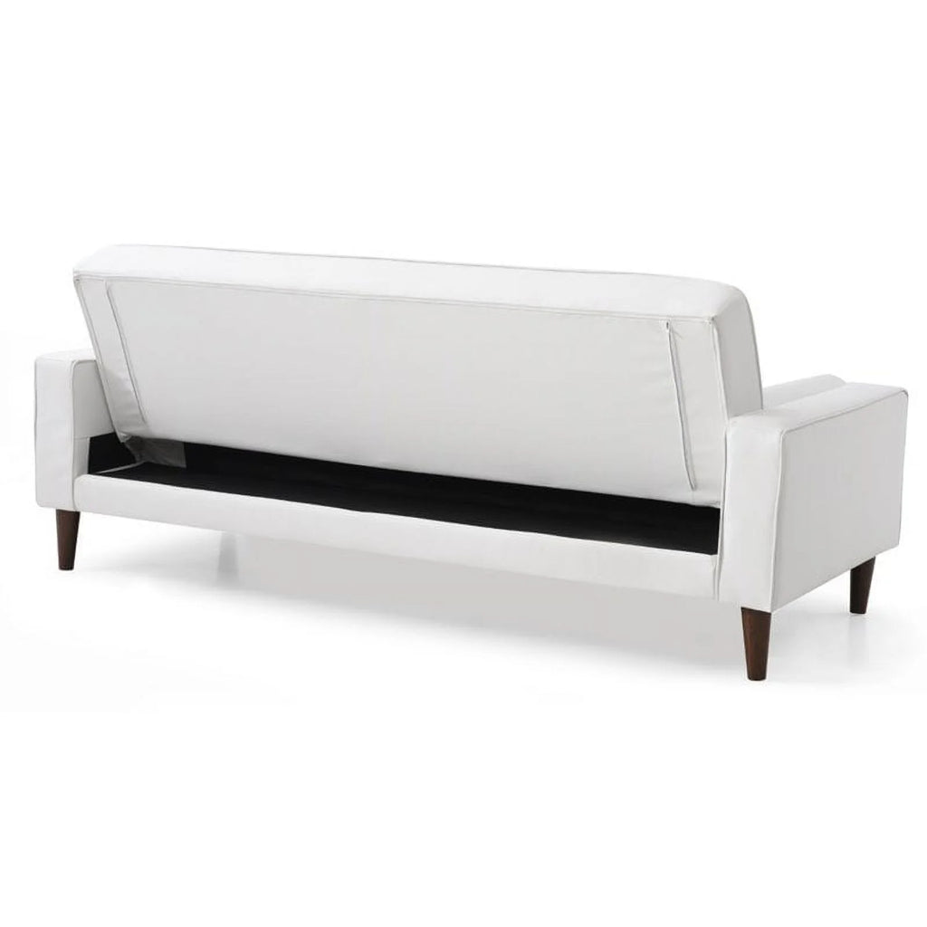 White Faux Leather Sleeper Sofa J686240