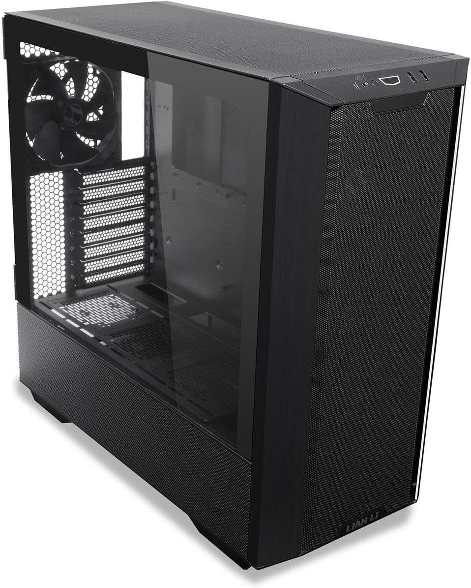 Black Tempered Glass E-ATX Mid-Tower Computer Case M65524
