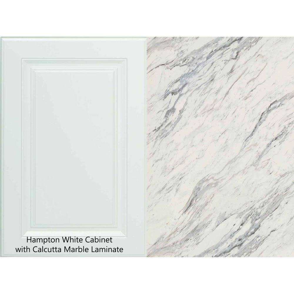 8 ft. Laminate Countertop Kit in Calcutta Marble with Valencia Edge T503847