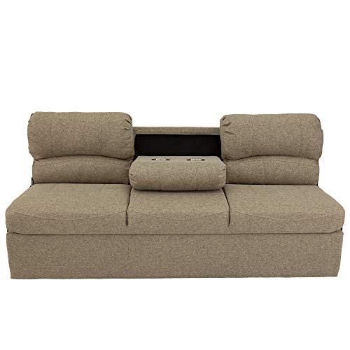 62" RV Jackknife Sleeper Sofa with Drop-Down Console Cloth Fabric E8229