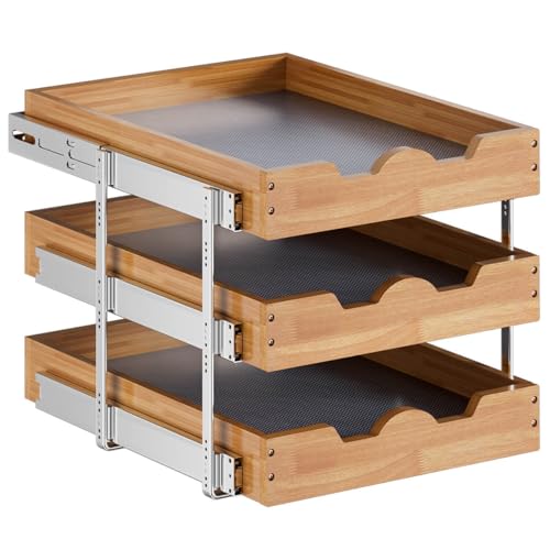 2 Tier Pull Out Wood Cabinet Organizer X832218