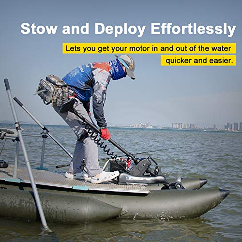 Black 12V 55LBS 54inch Bow Mount Trolling Motor with Remote Control Q74483