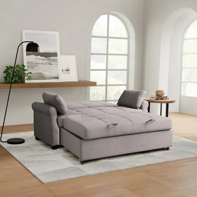 Queen Rolled Arm Tufted Back Convertible Sleeper Sofa I806741