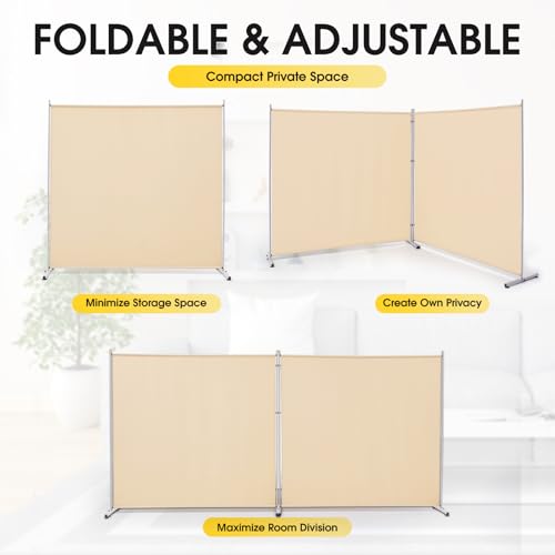 Gray 2 Panel Folding Room Divider 142" W x 71" H T67114
