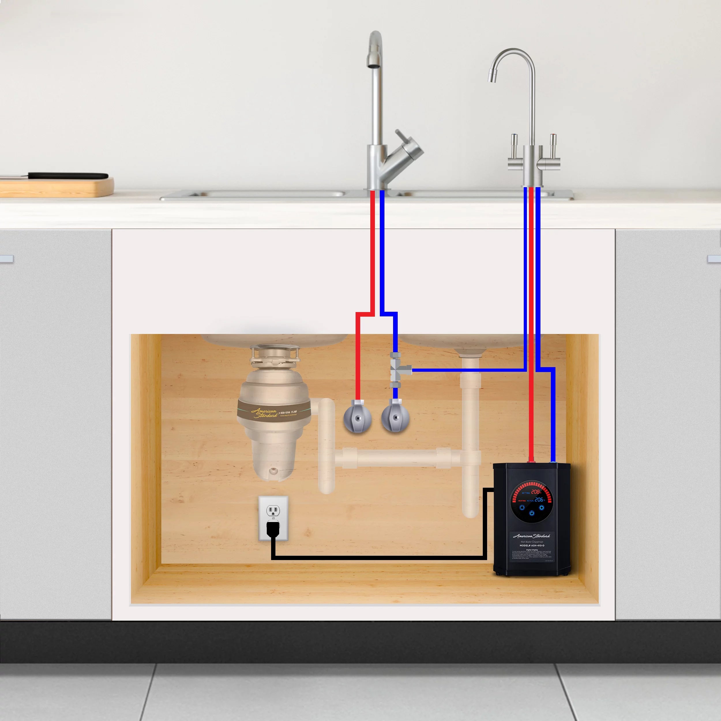 Chrome Single Handle Hot Water Dispenser K615245