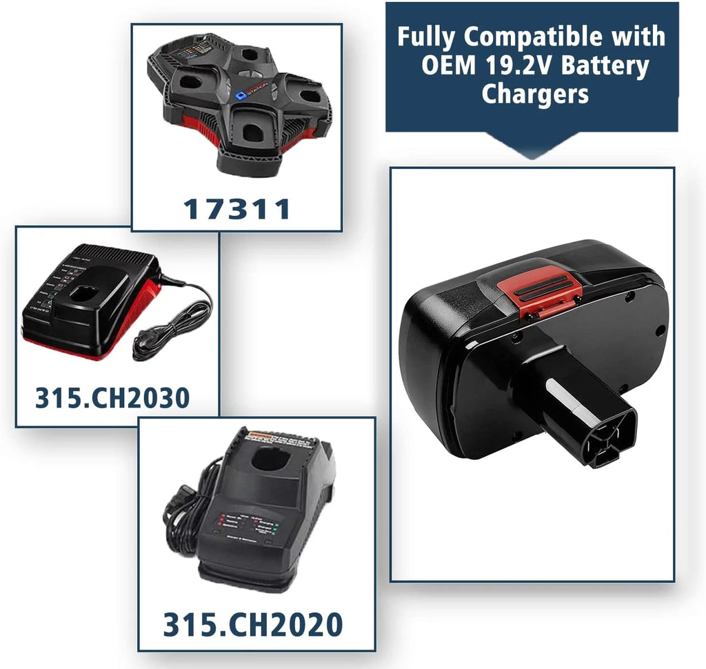 2 Packs Replacement Battery Compatible with Craftsman 19.2 Volt C3 Cordless Tools P4861