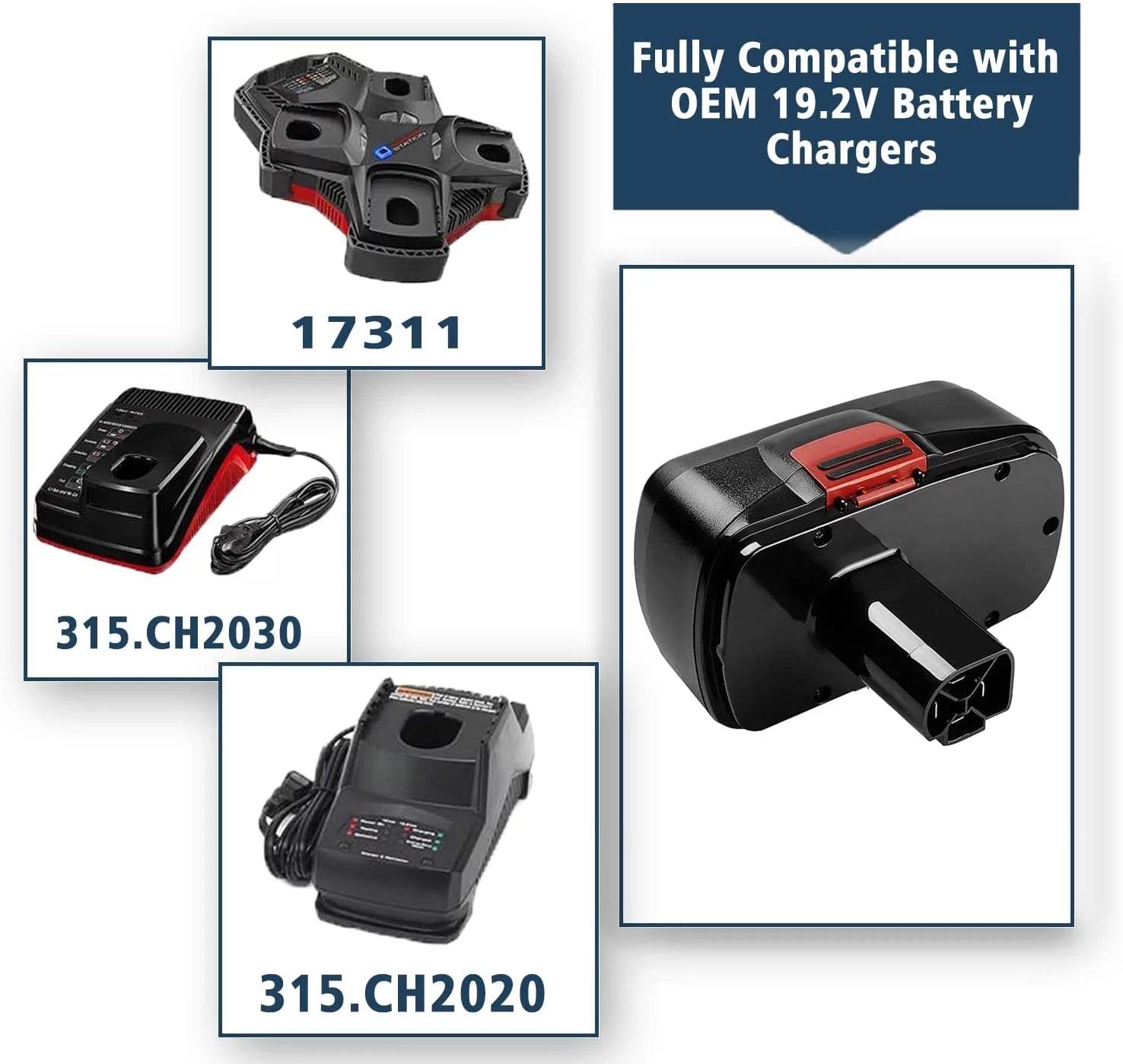2 Packs Replacement Battery Compatible with Craftsman 19.2 Volt C3 Cordless Tools P4861