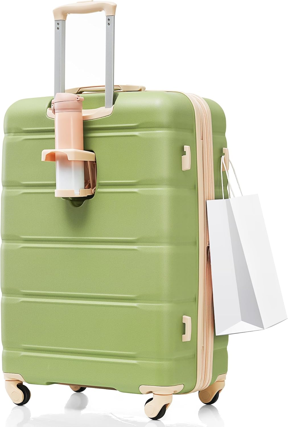 Set of 3 ABS Hard Shell Luggage with Spinner Wheels, Light Green U209388