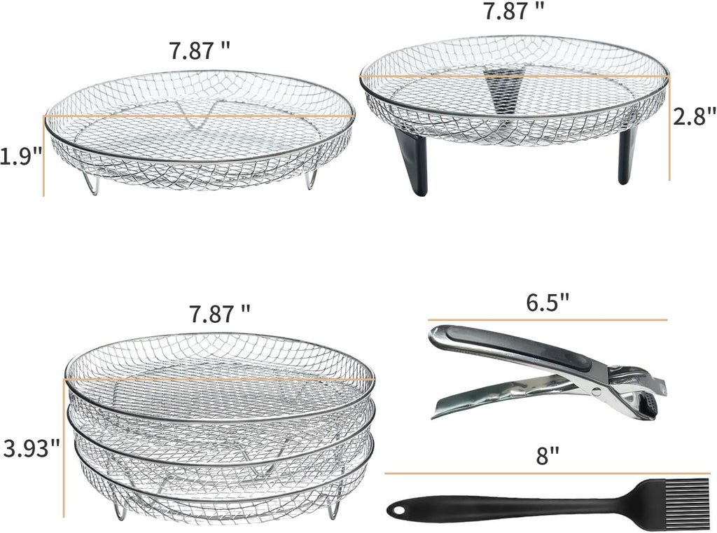 11Pcs Stainless Steel Air Fryer Racks B888